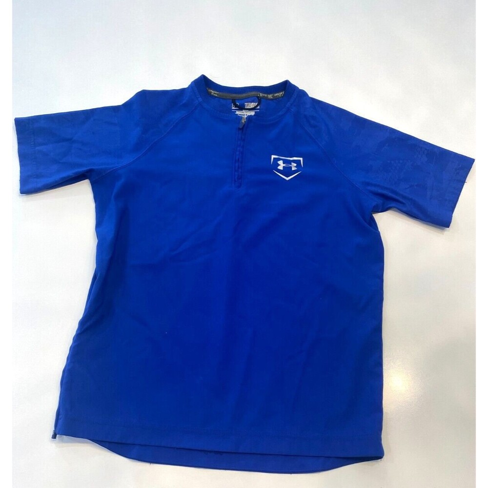 Under Armour Youth Medium Blue Athletic Baseball Warm Up Shirt